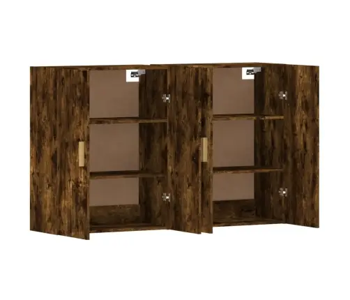 Sienas Skapīši, 2 Gab., Ozolkoka Krāsa, Inženierijas Koks Vidaxl