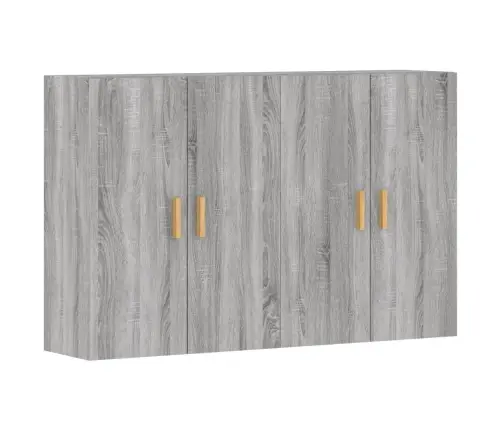 Sienas Skapīši 2 Gab., Pelēka Ozolkoka Krāsa, Inženierijas Koks Vidaxl