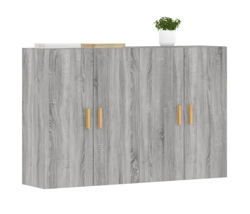 Sienas Skapīši 2 Gab., Pelēka Ozolkoka Krāsa, Inženierijas Koks Vidaxl