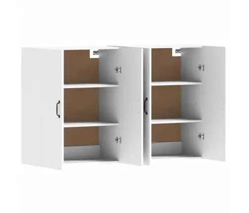 Sienas Skapīši, 2 Gab., Balti, Inženierijas Koks Vidaxl