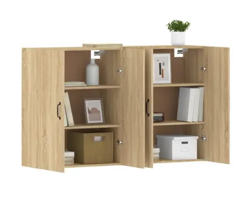 Prie Sienos Montuojamos Spintelės, 2Vnt., Ąžuolo, Mediena