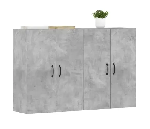 Prie Sienos Montuojamos Spintelės, 2Vnt., Betono, Mediena Prie Sienos Montuojamos Spintelės, 2Vnt., Betono, Mediena