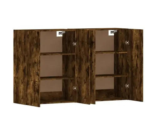 Sienas Skapīši, 2 Gab., Ozolkoka Krāsa, Inženierijas Koks Vidaxl