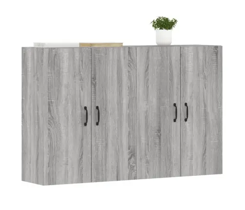 Sienas Skapīši 2 Gab., Pelēka Ozolkoka Krāsa, Inženierijas Koks Vidaxl