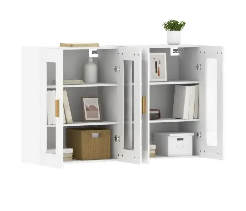 Sienas Skapīši, 2 Gab., Balti, Inženierijas Koks Vidaxl