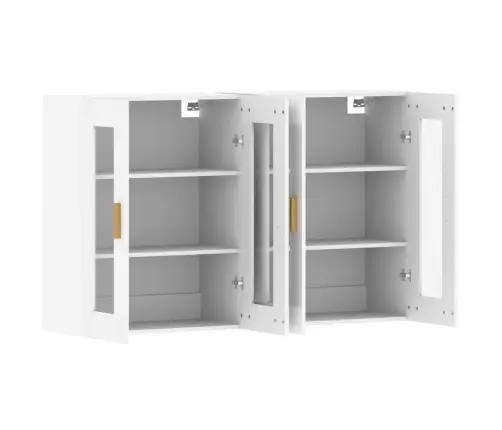 Sienas Skapīši, 2 Gab., Balti, Inženierijas Koks Vidaxl