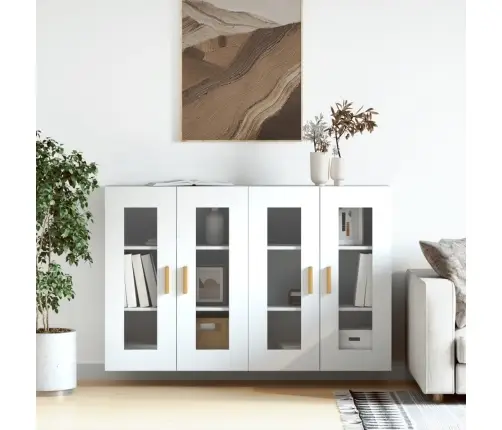 Sienas Skapīši, 2 Gab., Balti, Inženierijas Koks Vidaxl