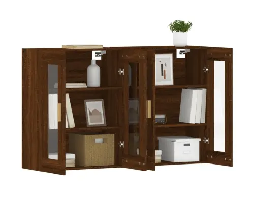 Sienas Skapīši 2 Gab., Ozolkoka Krāsa, Inženierijas Koks Vidaxl