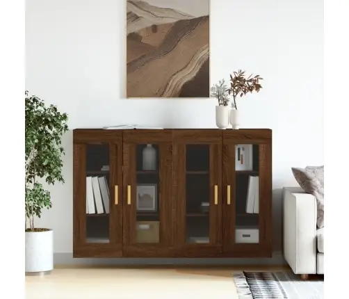 Sienas Skapīši 2 Gab., Ozolkoka Krāsa, Inženierijas Koks Vidaxl