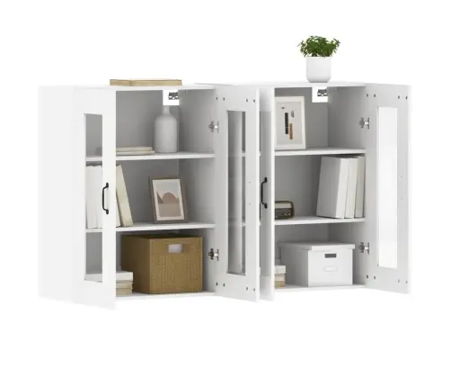 Sienas Skapīši, 2 Gab., Balti, Inženierijas Koks Vidaxl