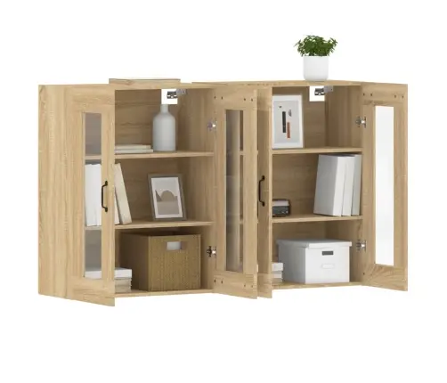 Sienas Skapīši 2 Gab., Ozolkoka Krāsa, Inženierijas Koks Vidaxl