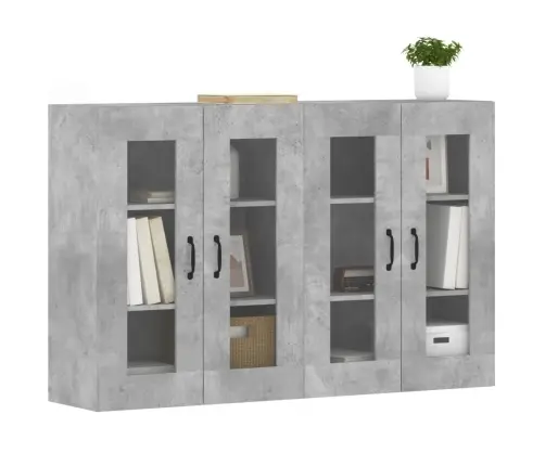 Sienas Skapīši, 2 Gab., Betona Pelēki, Inženierijas Koks Vidaxl