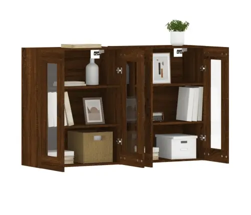 Prie Sienos Montuojamos Spintelės, 2Vnt., Rudos, Mediena