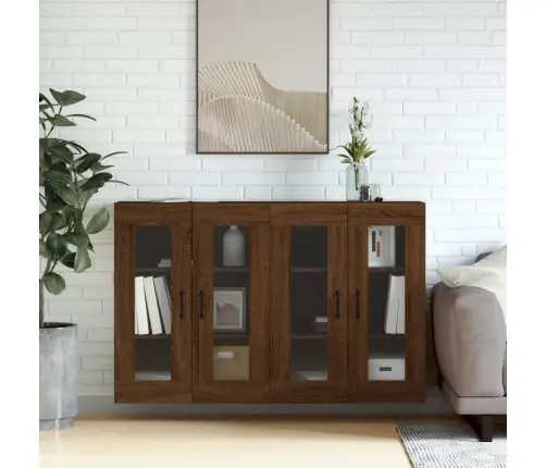 Prie Sienos Montuojamos Spintelės, 2Vnt., Rudos, Mediena