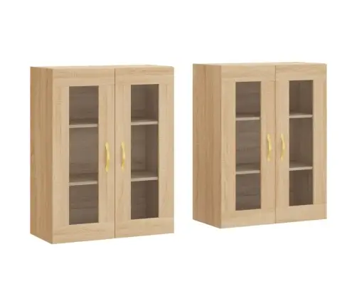 Prie Sienos Montuojamos Spintelės, 2Vnt., Ąžuolo, Mediena Prie Sienos Montuojamos Spintelės, 2Vnt., Ąžuolo, Mediena