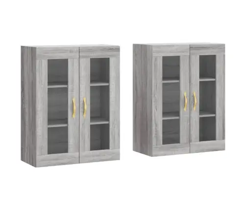 Prie Sienos Montuojamos Spintelės, 2Vnt., Pilkos, Mediena