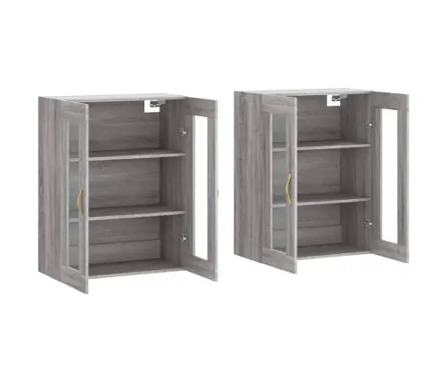 Prie Sienos Montuojamos Spintelės, 2Vnt., Pilkos, Mediena