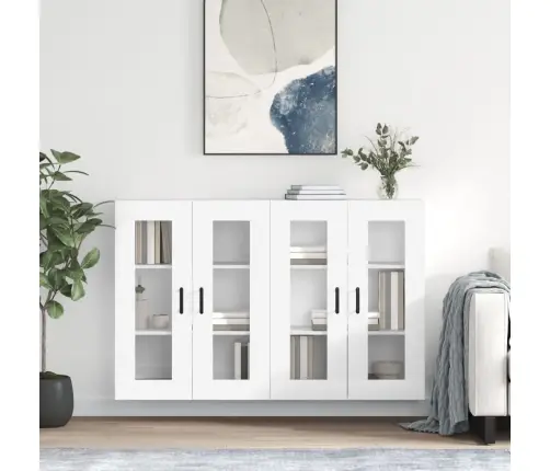 Prie Sienos Montuojamos Spintelės, 2Vnt., Baltos, Mediena