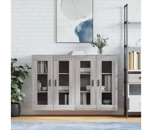 Prie Sienos Montuojamos Spintelės, 2Vnt., Pilkos, Mediena