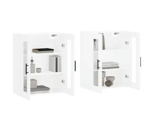 Sienas Skapīši, 2 Gab., Balti, Inženierijas Koks Vidaxl