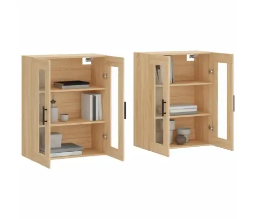 Sienas Skapīši 2 Gab., Ozolkoka Krāsa, Inženierijas Koks Vidaxl