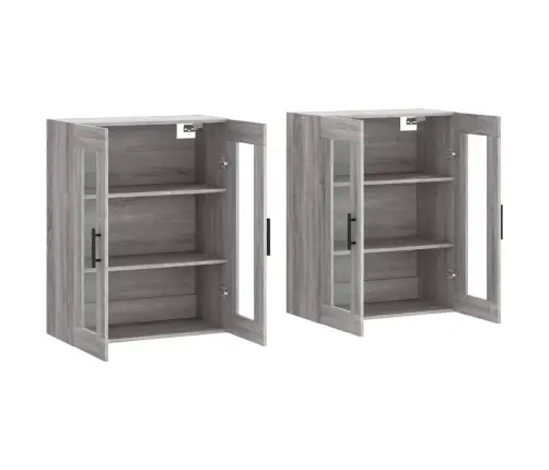 Sienas Skapīši 2 Gab., Pelēka Ozolkoka Krāsa, Inženierijas Koks Vidaxl Sienas Skapīši 2 Gab., Pelēka Ozolkoka Krāsa, Inženierijas Koks Vidaxl