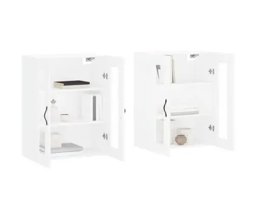 Sienas Skapīši, 2 Gab., Balti, Inženierijas Koks Vidaxl