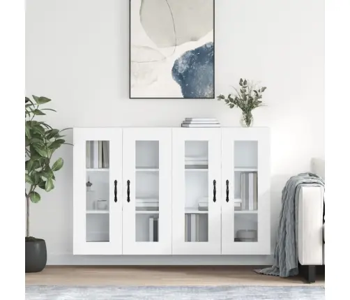 Sienas Skapīši, 2 Gab., Balti, Inženierijas Koks Vidaxl