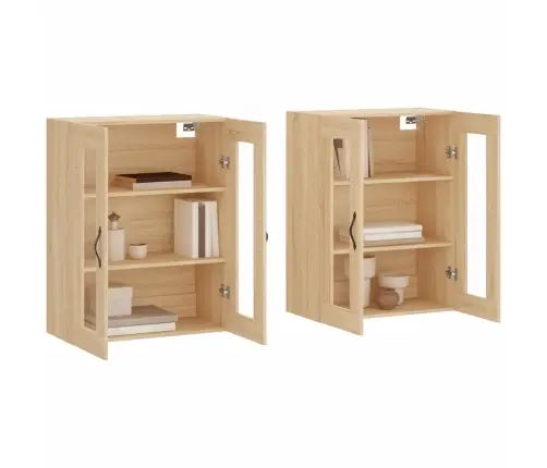 Sienas Skapīši 2 Gab., Ozolkoka Krāsa, Inženierijas Koks Vidaxl