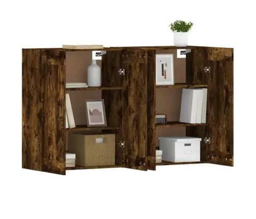 Sienas Skapīši, 2 Gab., Ozolkoka Krāsa, Inženierijas Koks Vidaxl