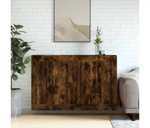 Sienas Skapīši, 2 Gab., Ozolkoka Krāsa, Inženierijas Koks Vidaxl