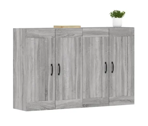 Sienas Skapīši 2 Gab., Pelēka Ozolkoka Krāsa, Inženierijas Koks Vidaxl