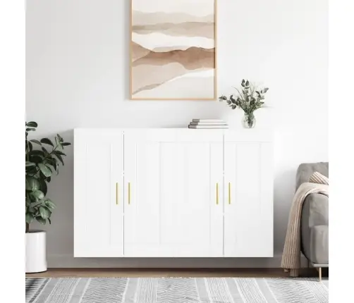 Prie Sienos Montuojamos Spintelės, 2Vnt., Baltos, Mediena