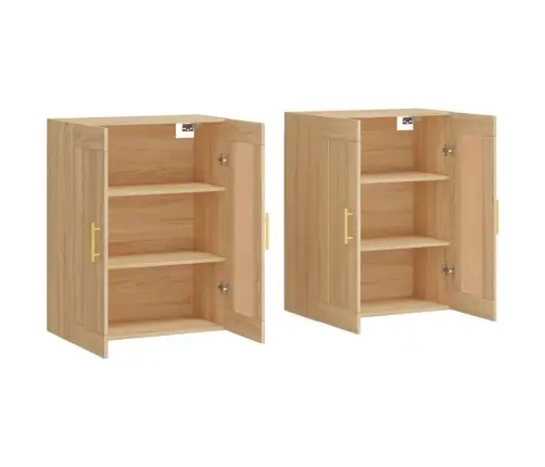 Sienas Skapīši 2 Gab., Ozolkoka Krāsa, Inženierijas Koks Vidaxl