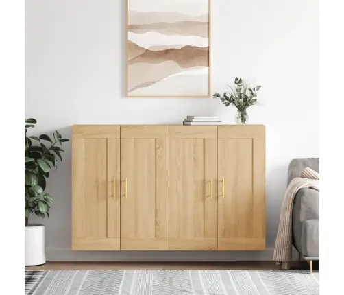 Sienas Skapīši 2 Gab., Ozolkoka Krāsa, Inženierijas Koks Vidaxl