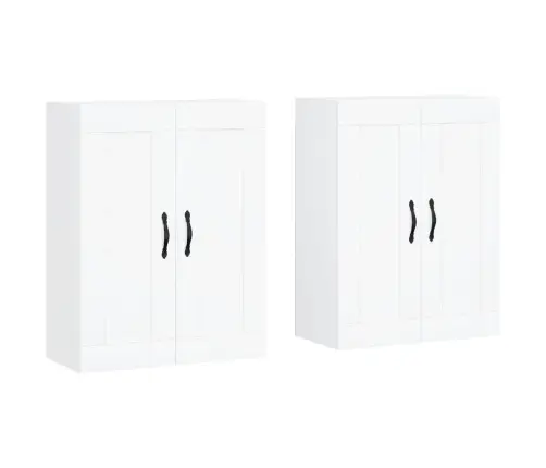 Sienas Skapīši, 2 Gab., Balti, Inženierijas Koks Vidaxl