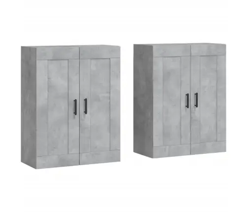 Sienas Skapīši, 2 Gab., Betona Pelēki, Inženierijas Koks Vidaxl