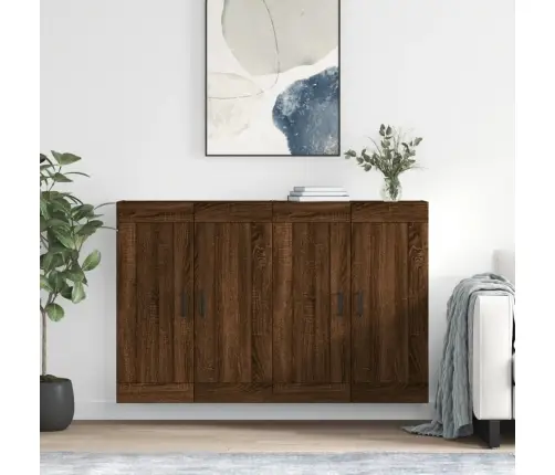 Prie Sienos Montuojamos Spintelės, 2Vnt., Rudos, Mediena