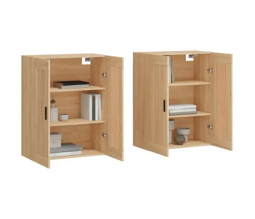 Sienas Skapīši 2 Gab., Ozolkoka Krāsa, Inženierijas Koks Vidaxl