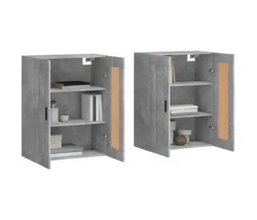 Sienas Skapīši, 2 Gab., Betona Pelēki, Inženierijas Koks Vidaxl