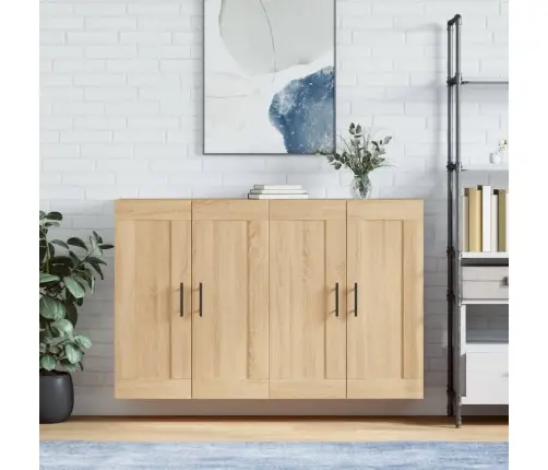 Sienas Skapīši 2 Gab., Ozolkoka Krāsa, Inženierijas Koks Vidaxl