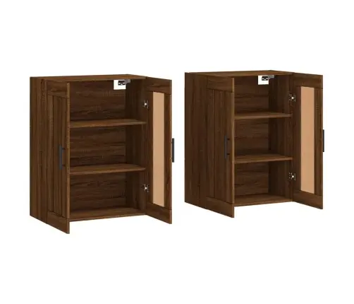 Sienas Skapīši 2 Gab., Ozolkoka Krāsa, Inženierijas Koks Vidaxl