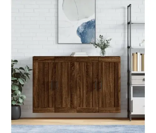 Sienas Skapīši 2 Gab., Ozolkoka Krāsa, Inženierijas Koks Vidaxl