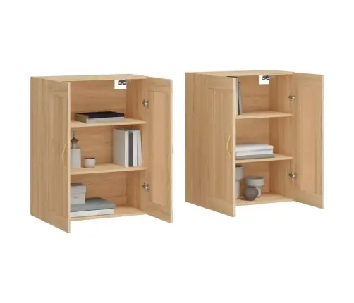 Sienas Skapīši 2 Gab., Ozolkoka Krāsa, Inženierijas Koks Vidaxl