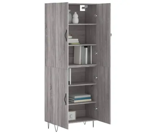 Augstais Skapis, Pelēks, 69,5X34X180 Cm, Inženierijas Koks Vidaxl Augstais Skapis, Pelēks, 69,5X34X180 Cm, Inženierijas Koks Vidaxl