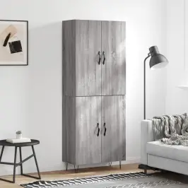 Augstais Skapis, Pelēks, 69,5X34X180 Cm, Inženierijas Koks Vidaxl