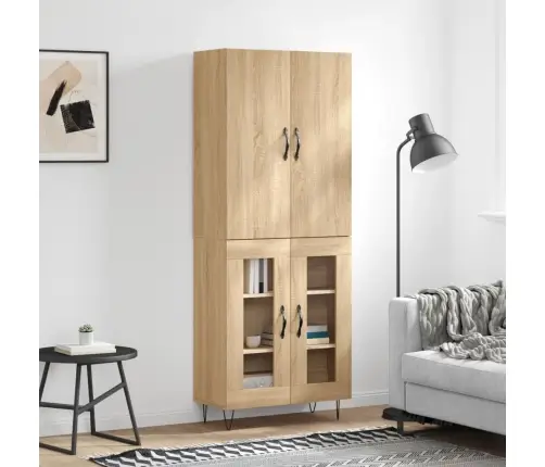 Kõrge Kapp, Sonoma Tamm, 69,5 X 34 X 180 cm Tehispuit