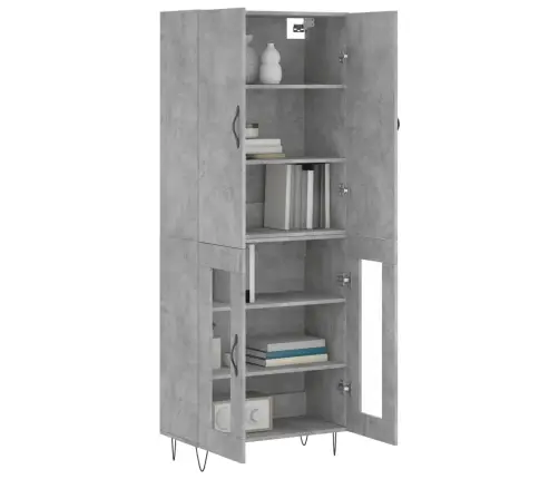 Komoda, Betono Pilkos Spalvos, 69,5X34X180cm Apdirbta Mediena