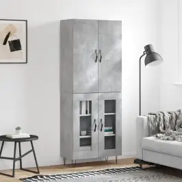Augstais Skapis, Pelēks, 69,5X34X180 Cm, Inženierijas Koks Vidaxl