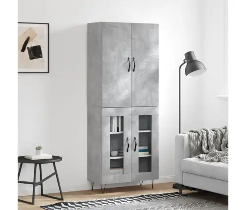 Komoda, Betono Pilkos Spalvos, 69,5X34X180cm Apdirbta Mediena